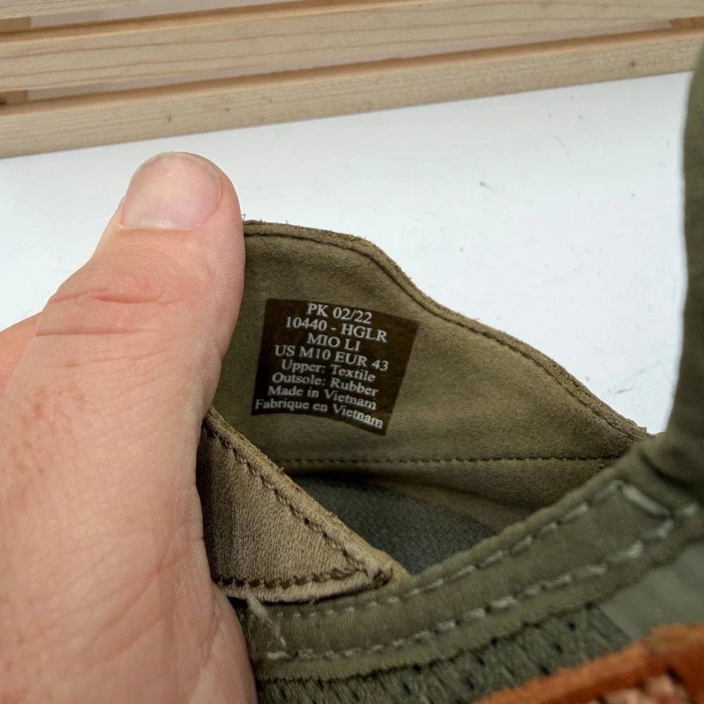 OluKai Sneakers Mio Li Mesh Leather Wet Grip Rubber Olive Green Mens 10